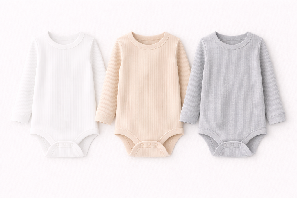 3-Pack Long Sleeve Ribbed Bodysuits