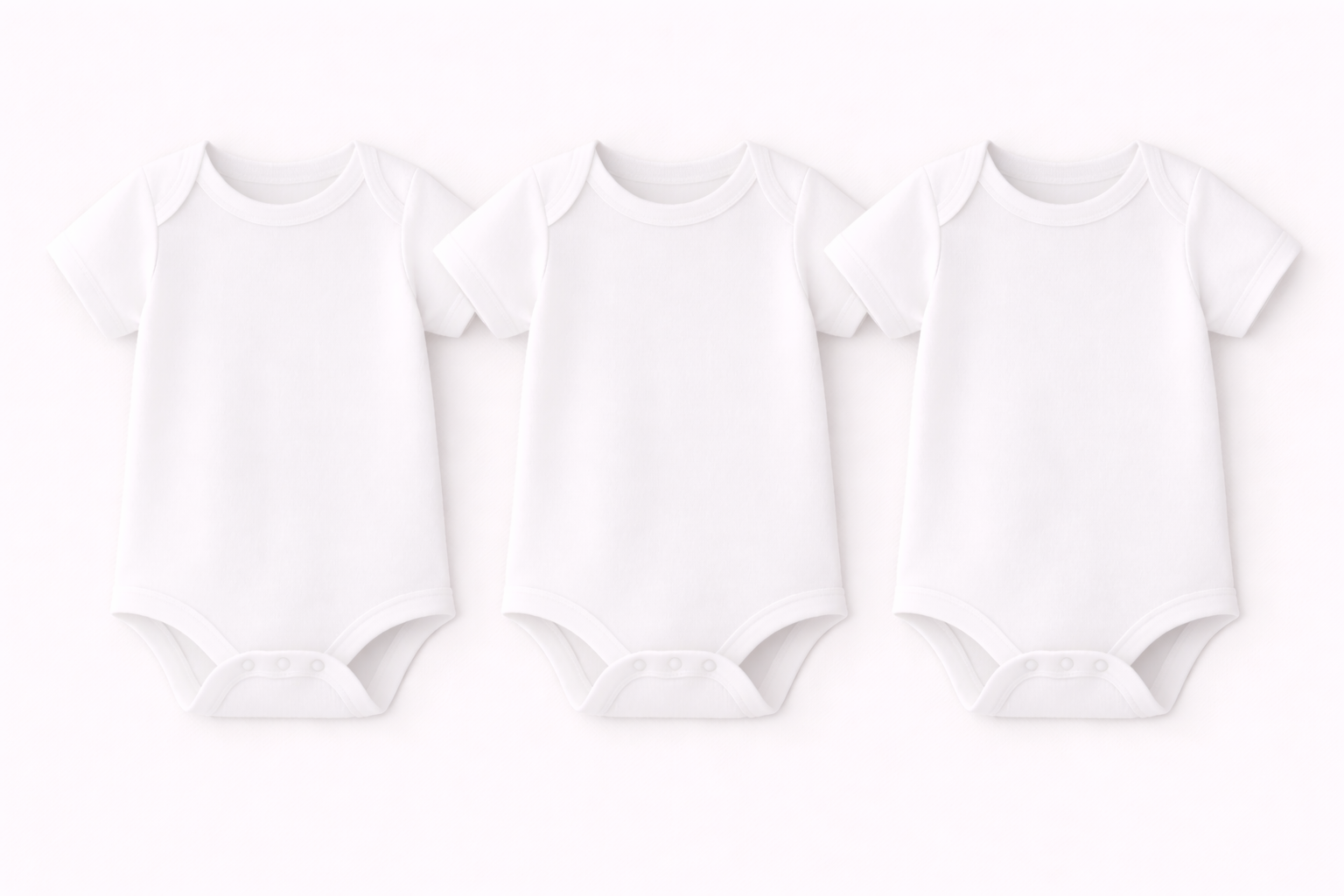 3-Pack Short Sleeve Bodysuits - All White