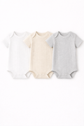 3-Pack Short Sleeve Ribbed Bodysuits