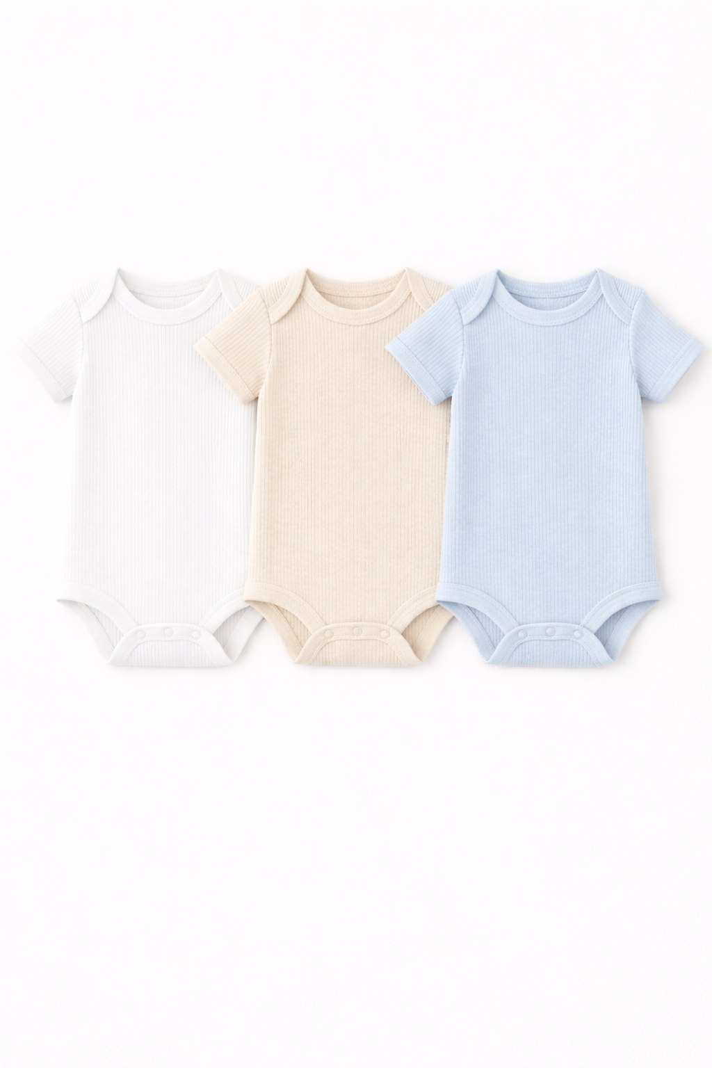 3-Pack Short Sleeve Ribbed Bodysuits