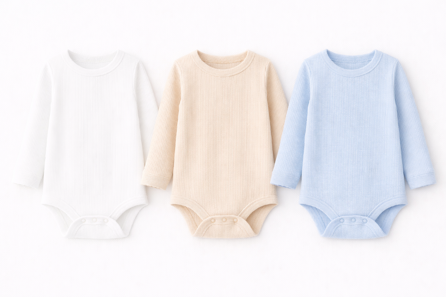 3-Pack Long Sleeve Ribbed Bodysuits