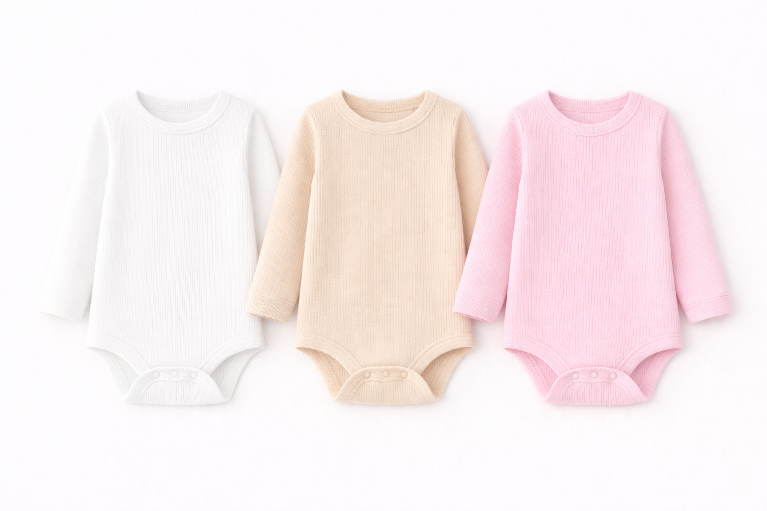3-Pack Long Sleeve Ribbed Bodysuits
