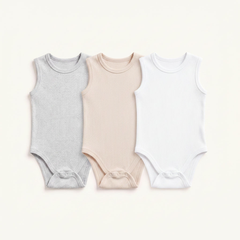 3-Pack Sleeveless Ribbed Bodysuits