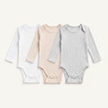 3-Pack Long Sleeve Ribbed Bodysuits