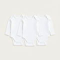 3-Pack Long-Sleeve Bodysuits - White