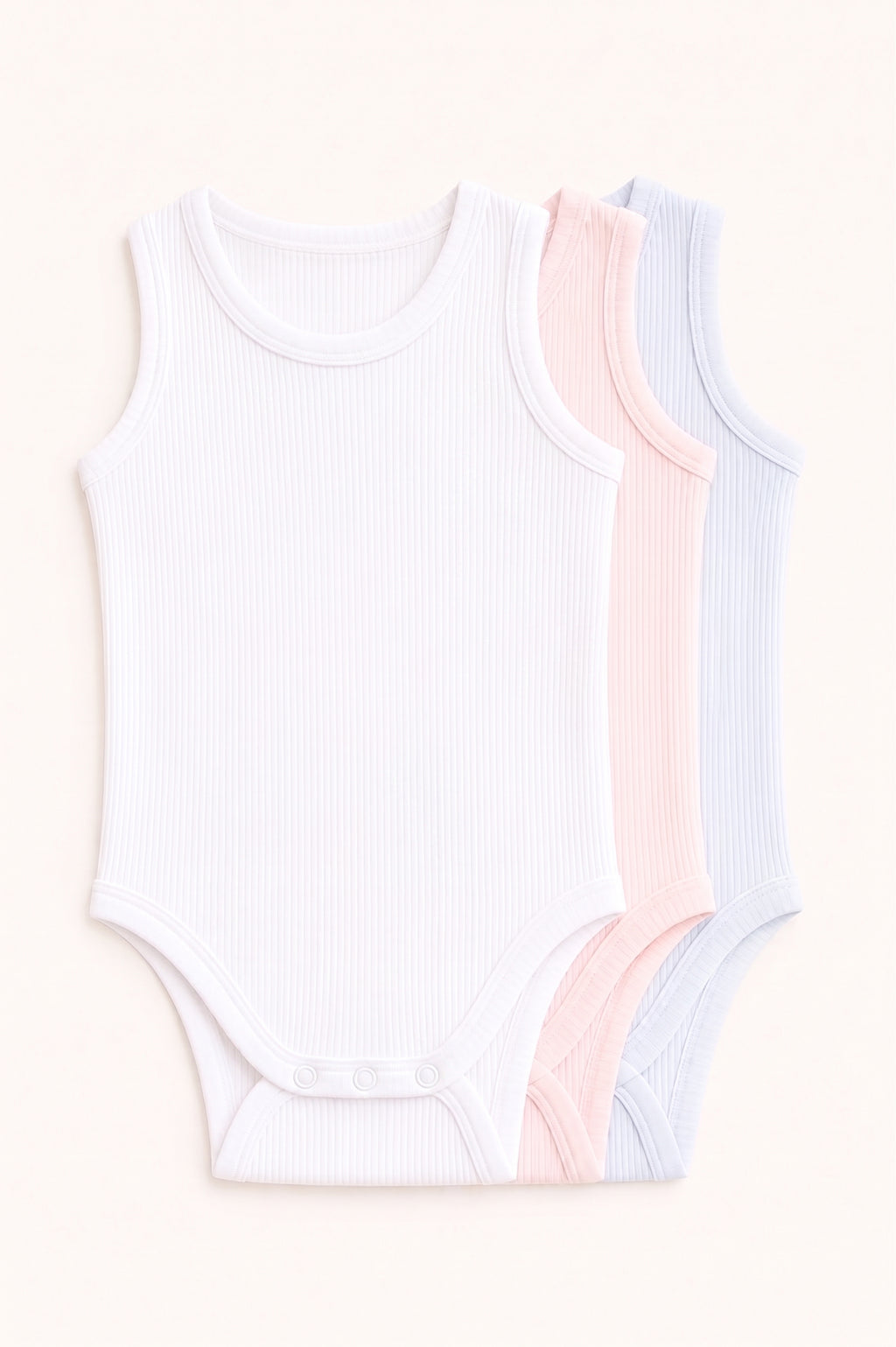 3-Pack Sleeveless Ribbed Bodysuits
